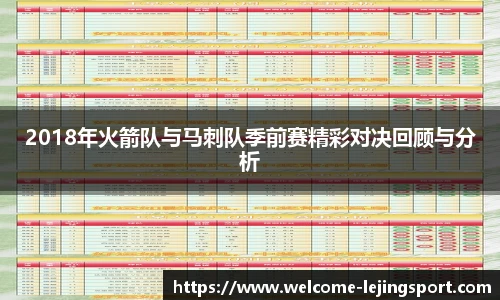 2018年火箭队与马刺队季前赛精彩对决回顾与分析